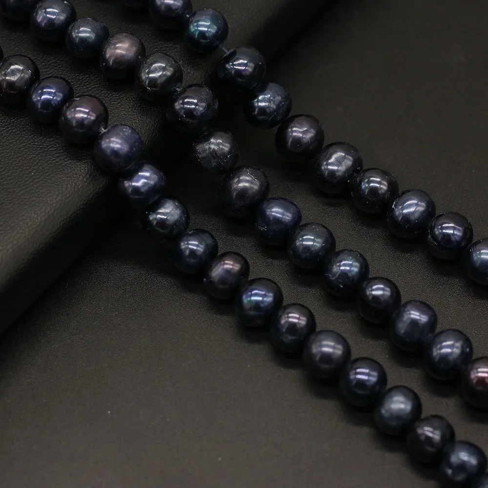 100% Natural Freshwater Black Pearl Round Exquisite Spacer Loose Beads For Jewelry Making DIY Charm Bracelet Necklace Accessories - Image 3
