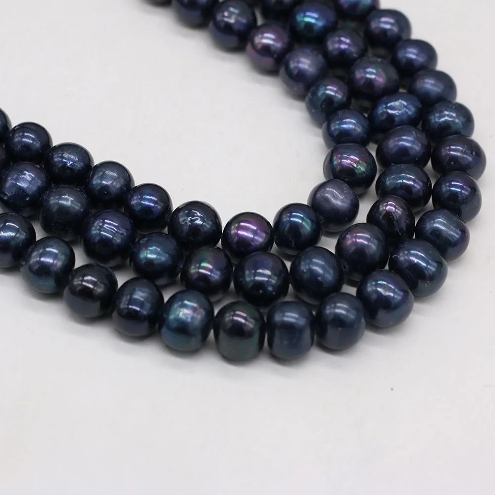 100% Natural Freshwater Black Pearl Round Exquisite Spacer Loose Beads For Jewelry Making DIY Charm Bracelet Necklace Accessories - Image 4