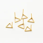 10PCS 14K 18K Gold Plated Brass Earring Triangle Hollow Shape Stud Earrings Hook For DIY Jewellery Making Supplies