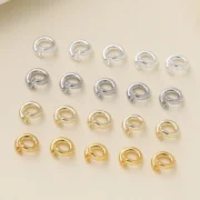 20Pcs/Pack 14/18K Gold Color Plated Open Jump Rings Split Rings Connector For Necklace Bracelets Jewelry Making Accessories