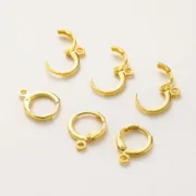 10pcs 14K 18K Gold Plated Brass France Blank Round Opening Earing Hook Ear Pendant Clips Loop For DIY Jewelry Making Findings
