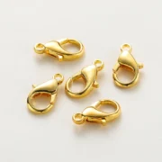 20pcs/lot 14K 18K Gold Plated Necklace Extender Chain Lobster Clasps Jump Ring Connectors Clips For DIY Jewelry Bag Craft Making