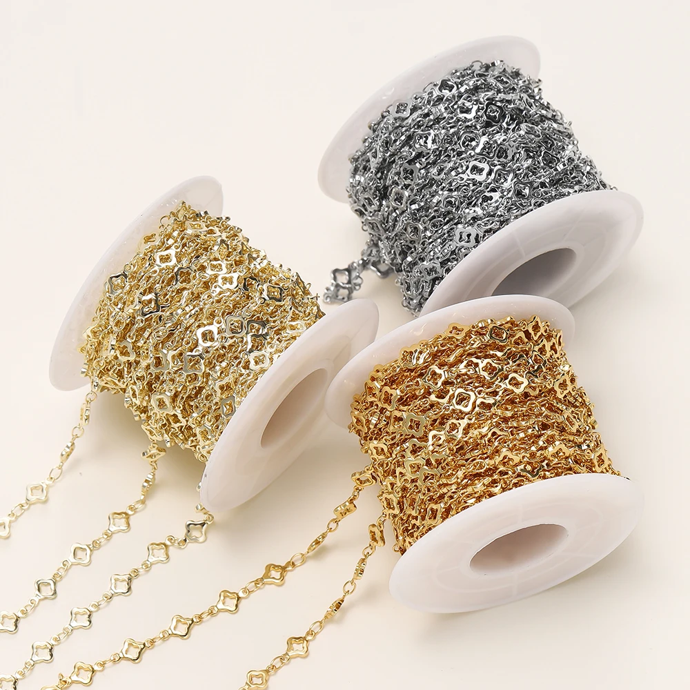 1Meter/Pack 5.5MM 14/18K Gold Plated Brass Rhombus Chain For Jewelry Making Necklace Bracelets Chain Jewelry Making Supplies - Image 3