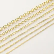 1Meter/lot 14K 18K Gold Plated Brass Metal Round Link Cable Chains DIY Jewelry Making Chain For Needlework Jewelry Accessories