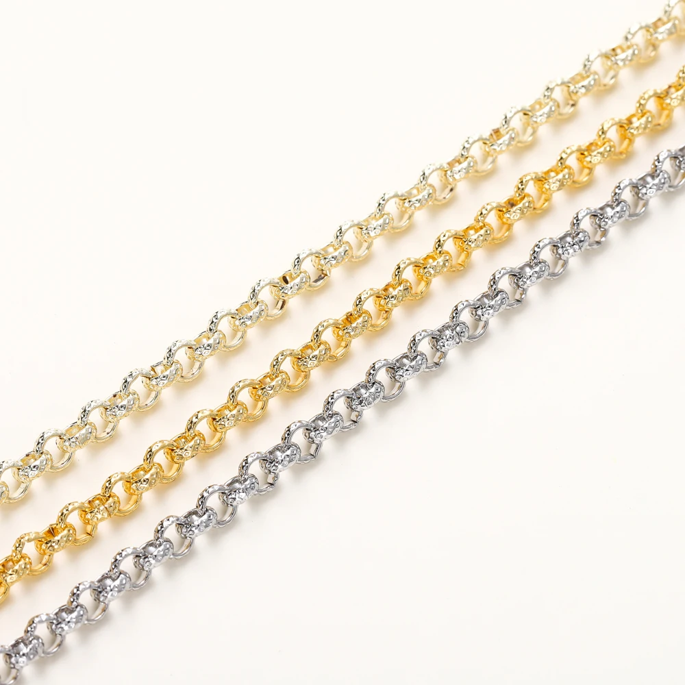 1Meters/Roll 4mm 14K 18K Gold Plated Brass Cross Link Chains Jewelry Making Bulk Chains For DIY Handmade Craft Accessories - Image 3