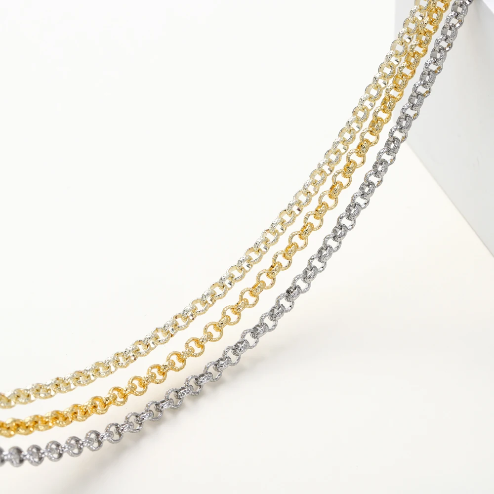 1Meters/Roll 4mm 14K 18K Gold Plated Brass Cross Link Chains Jewelry Making Bulk Chains For DIY Handmade Craft Accessories - Image 4