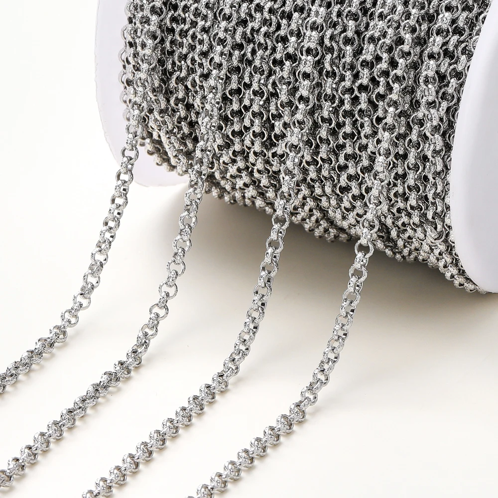 1Meters/Roll 4mm 14K 18K Gold Plated Brass Cross Link Chains Jewelry Making Bulk Chains For DIY Handmade Craft Accessories - Image 5