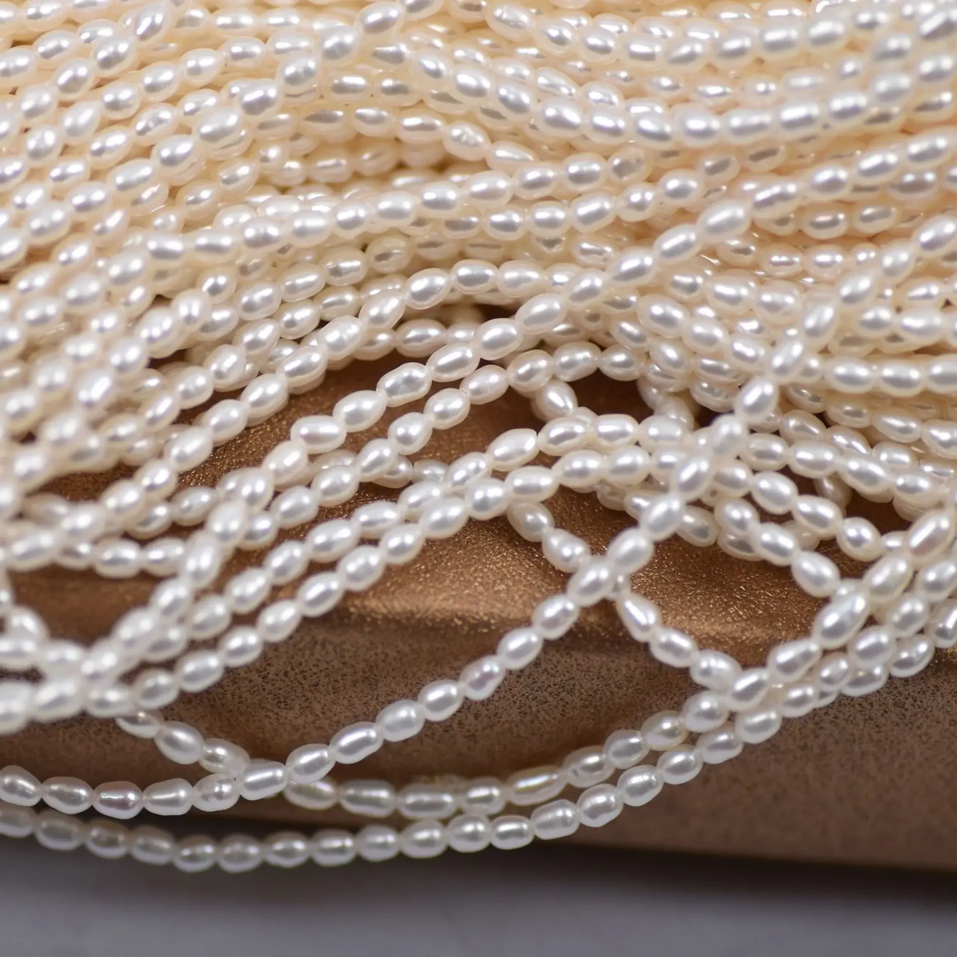 2-4mm 5A Well-polished Hot Sale Natural Radiant Freshwater White Rice Pearl Bead Jewelry Make DIY Necklace Bracelet Accessories - Image 3