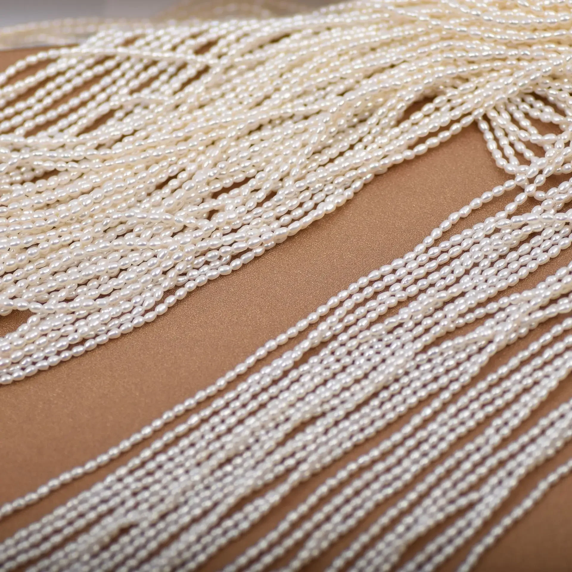 2-4mm 5A Well-polished Hot Sale Natural Radiant Freshwater White Rice Pearl Bead Jewelry Make DIY Necklace Bracelet Accessories - Image 4