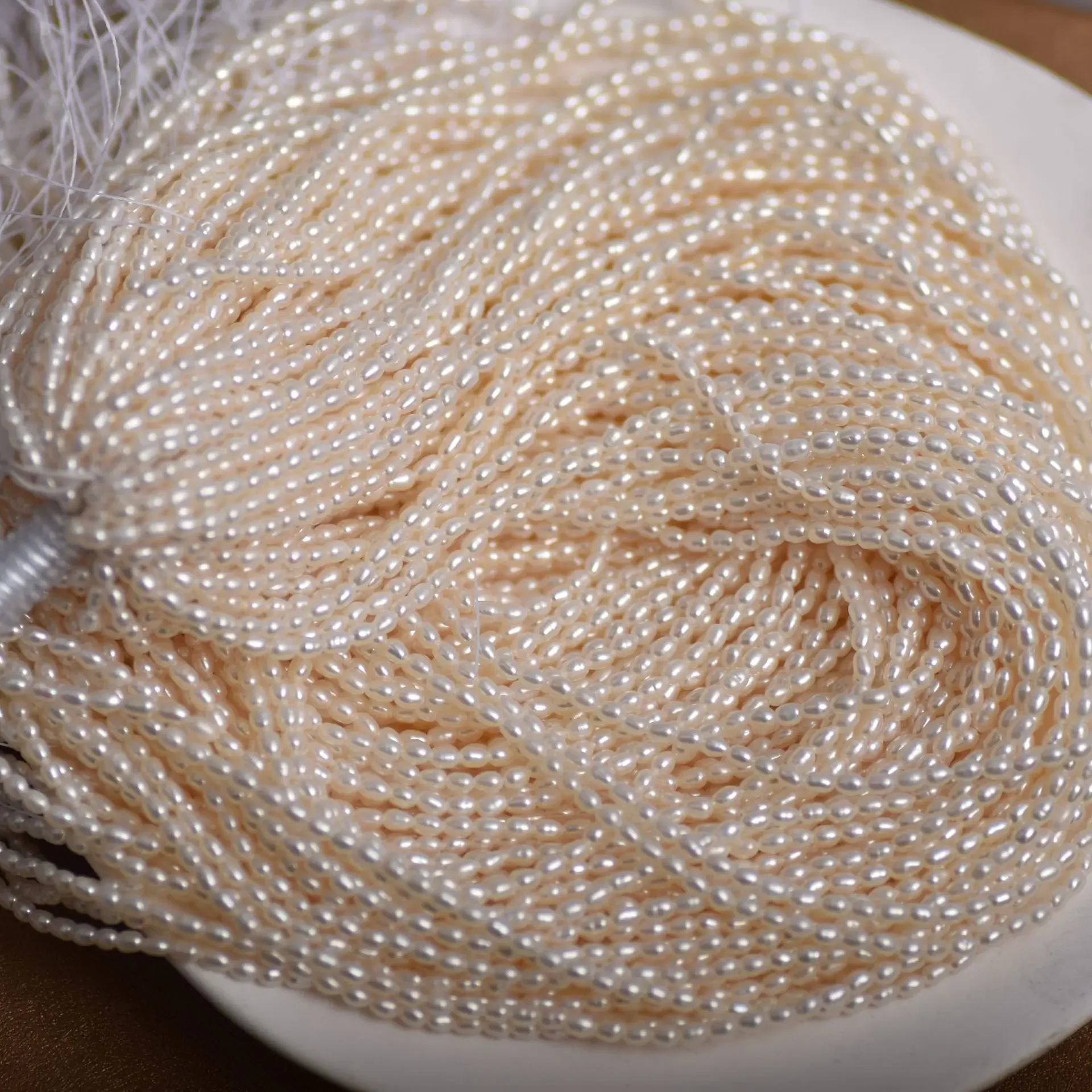 2-4mm 5A Well-polished Hot Sale Natural Radiant Freshwater White Rice Pearl Bead Jewelry Make DIY Necklace Bracelet Accessories - Image 5