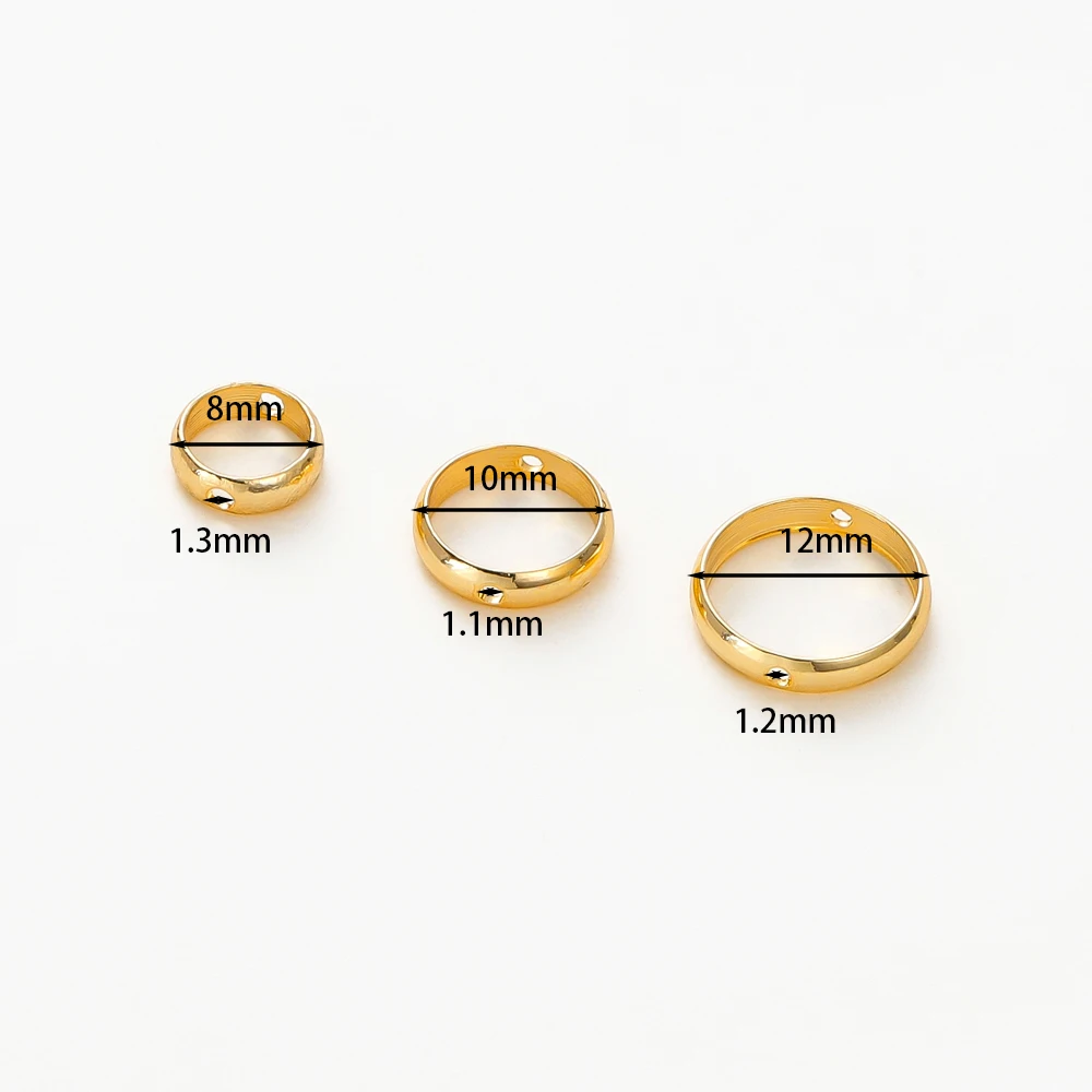 20pcs 14K 18K Gold Plated Brass Round Circle Frame Spacer Beads Pendant Connectors For DIY Earring Jewelry Making Accessories - Image 3