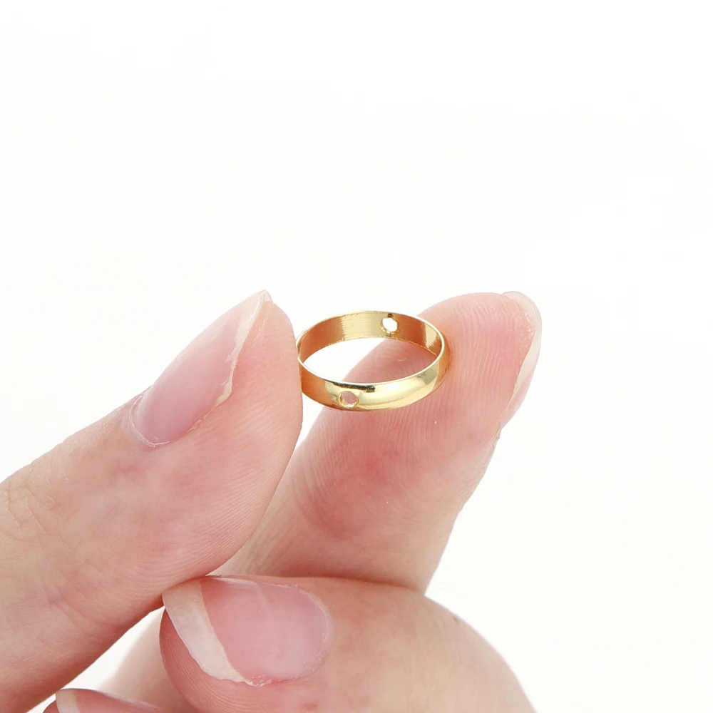 20pcs 14K 18K Gold Plated Brass Round Circle Frame Spacer Beads Pendant Connectors For DIY Earring Jewelry Making Accessories - Image 6