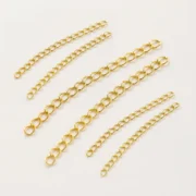 50pcs 14K Gold Plated Extended Tail Chain Necklace Lobster Clasps Connect Extender Chain For DIY Jewelry Charm Making Findings Material