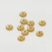 20pcs/lot 14K 18K Gold Color Tibetan Flower Beads Caps Tassel Loose Spacer Tray Beads For DIY Jewelry Making Accessories