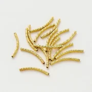 20pcs/lot 14K 18K Gold Plated 20-35mm Fancy Curve Tube Beads Loose Spacer Necklace Beads For DIY Jewelry Making Wholesale