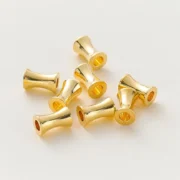 20pcs/lot 5-10mm 14K 18K Gold Plated Loose Spacer Metal Bamboo Beads Bracelet Charm Craft Beading Fitting DIY Jewelry Accessories
