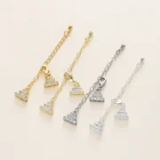 2Pcs/Lot 14/18K Gold Plated Extension Chain Tail Chain Lobster Clasps Connector for DIY Necklace Jewelry Making Accessories