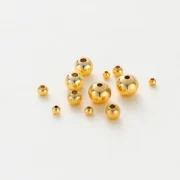 30-100Pcs 14K/18K Gold Color Plated Brass 2/2.5/3/4/5/6mm Spacer Beads for Jewelry Making Beads Accessories Findings Wholesale