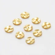 30pcs/lot 14K 18K Gold Plated 4 6 8mm Flat Round Metal Spacer Beads Wave Necklace Beads For Earring Bracelet Jewelry Components