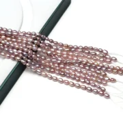 4-5mm AAA 36cm Flawless Natural Freshwater Purple Rice Isolated Bead Women Gift Jewelry Make DIY Necklace Bracelet Accessories