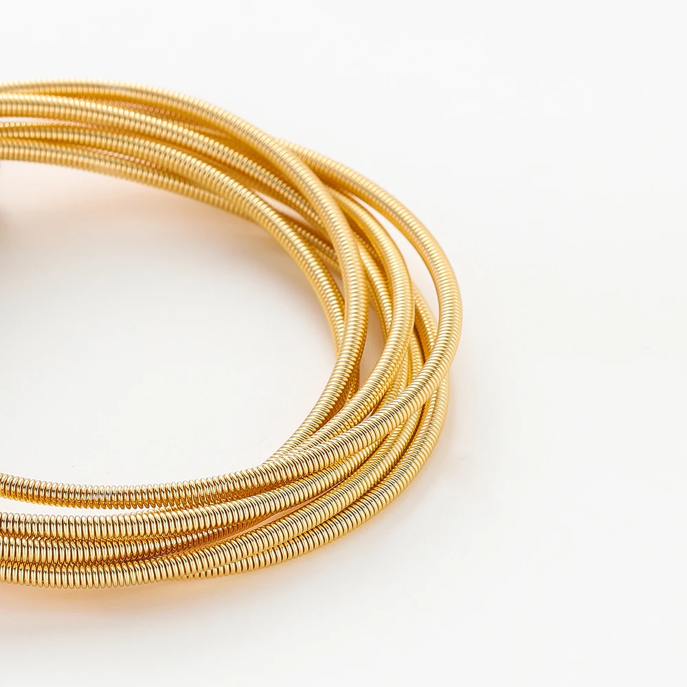 4pcs/lot 14K 18K Gold Color Plated Bracelet Spring Wire Necklace Protection Spring Wires For DIY Jewelry Making Accessories Material
