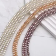 5-6mm AAAAA Flawless Natural Freshwater Orange Purple Pearl Near Round Flat Bead Jewelry Make DIY Necklace Bracelet Accessories