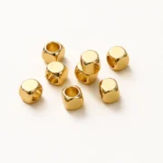 50pcs/lot 14K 18K Gold Brass Cube Square Spacer Beads Loose Charm Bead for DIY Bracelets Necklace Jewelry Making Accessories
