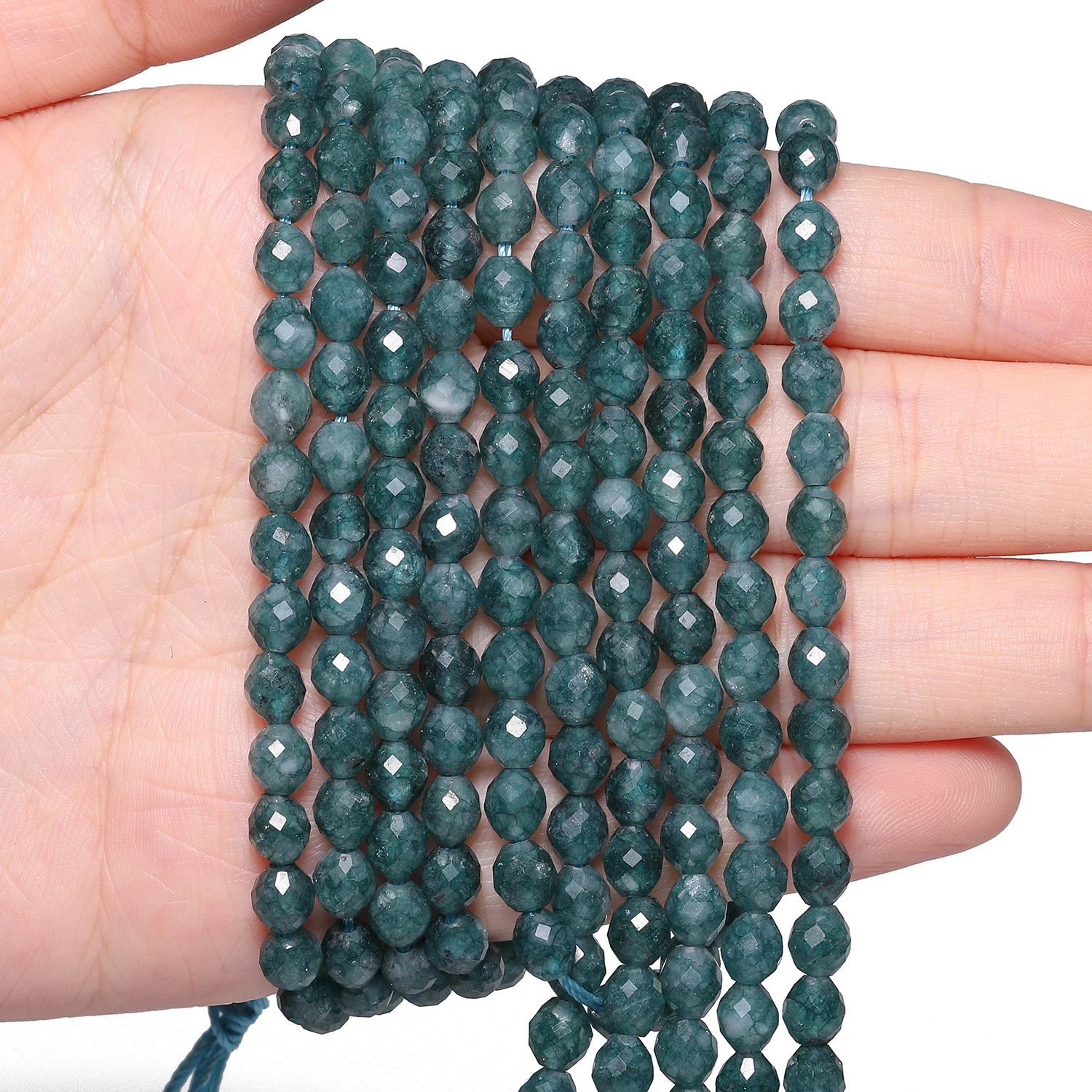 5x6mm Dark Green Jade Stone Beads Faceted Oval Shape Beads for Jewelry Making Diy Drop Bracelet Necklace Accessories - Image 3