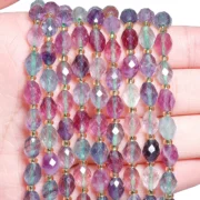 AAA Faceted Natural Colored Fluorite Quartz Beads 8x7mm Oval Shape Beads for Jewelry Making Diy Beading Accessories