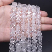 AAA Natural White Quartz Stone Beads 6x11mm Irregular Rondelle Shape Beads for Jewelry Making Diy Drop Bracelet Accessories