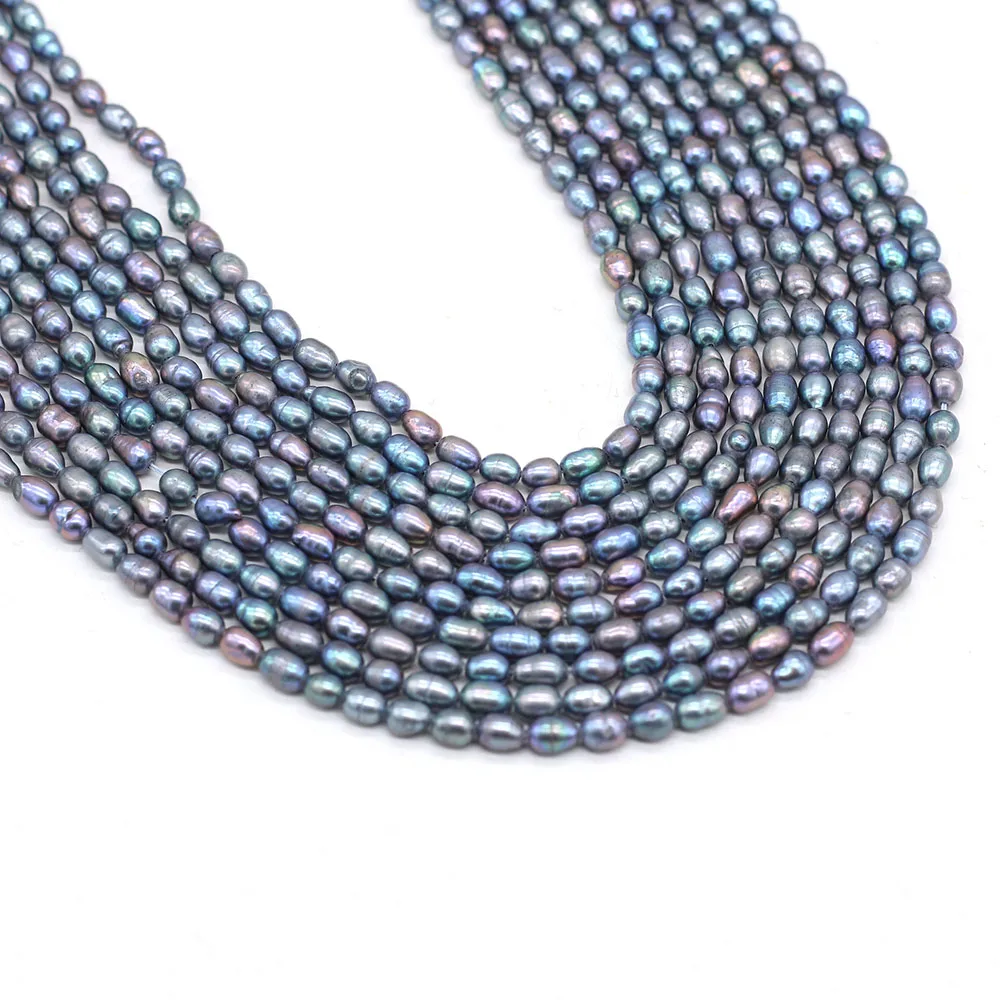 High Quality Natural Freshwater Black Pearl Rice Beads Loose Beaded For Jewelry Making DIY Charms Bracelet Necklace Accessories - Image 5