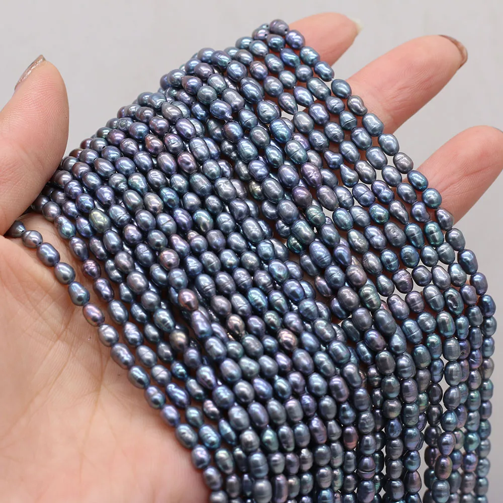 High Quality Natural Freshwater Black Pearl Rice Beads Loose Beaded For Jewelry Making DIY Charms Bracelet Necklace Accessories - Image 6