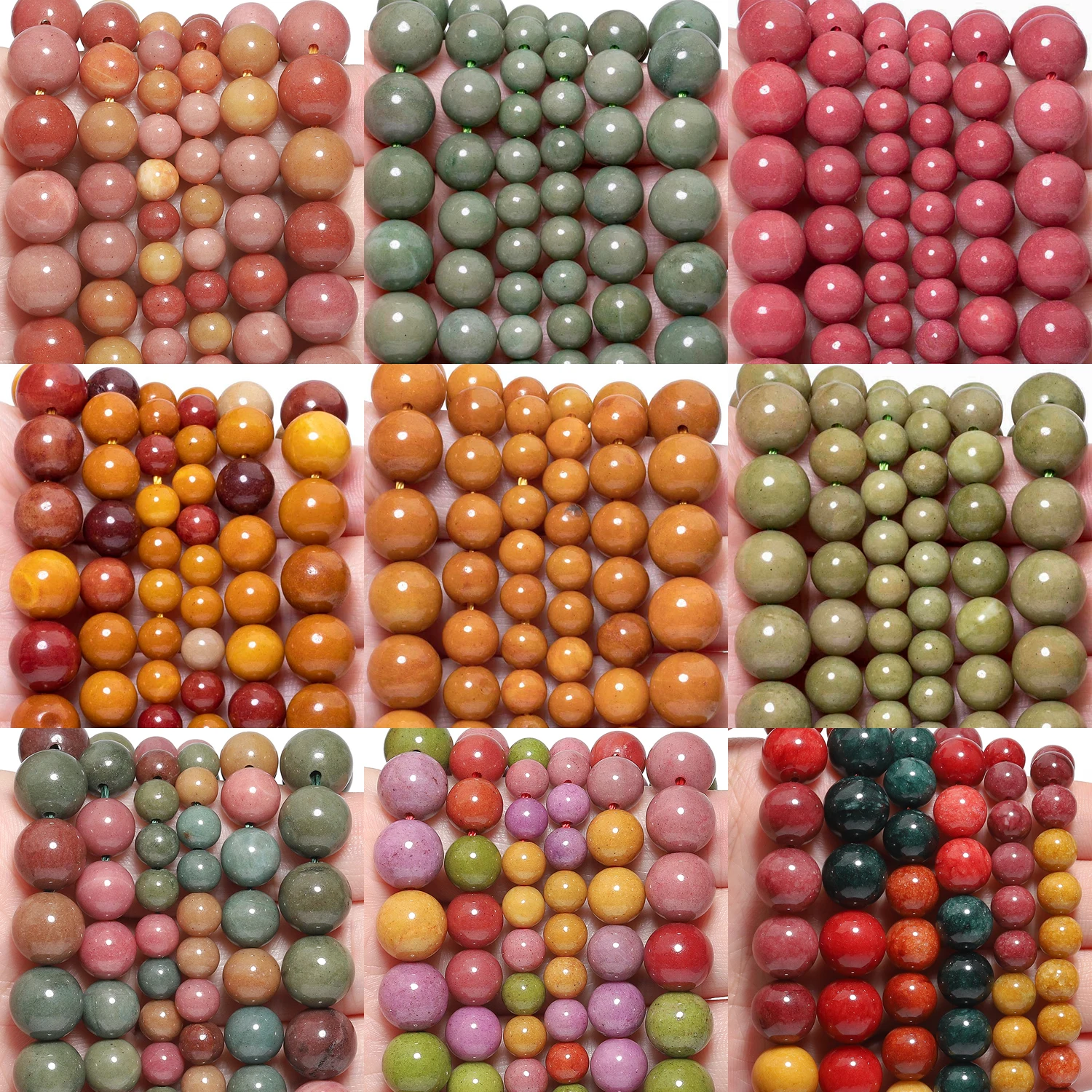 Multicolor Natural Alashan Agate Stone Beads 6mm 8mm 10mm Round Loose Spacer Beads for Jewelry Making Diy Bracelet Accessories