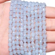 Natural Aquamarine Stone Beads 5x6mm Faceted Oval Shape Beads for Jewelry Making Diy Drop Bracelet Necklace Accessories