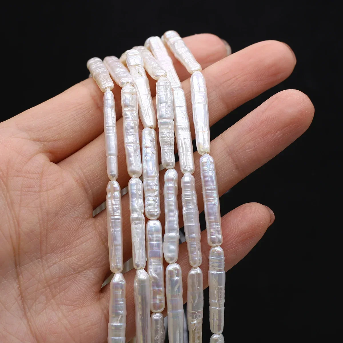 Natural Freshwater Pearl Beaded Long Strip Loose Spacer Beads for Jewelry Making Diy Bracelets Necklaces Accessories 5X20MM - Image 2