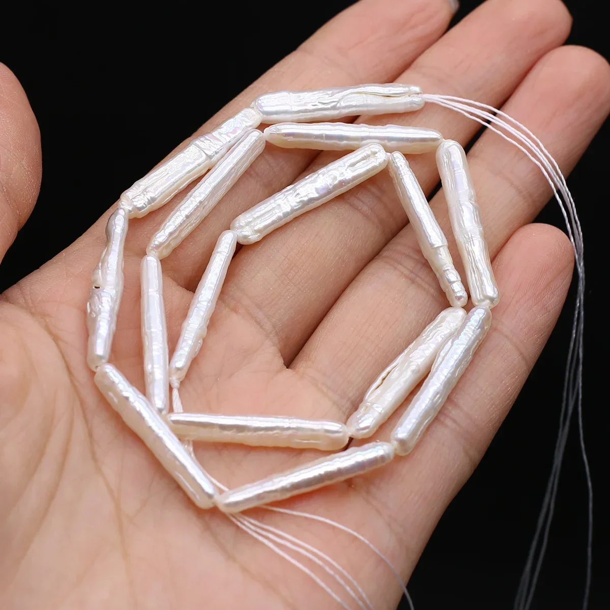 Natural Freshwater Pearl Beaded Long Strip Loose Spacer Beads for Jewelry Making Diy Bracelets Necklaces Accessories 5X20MM - Image 3