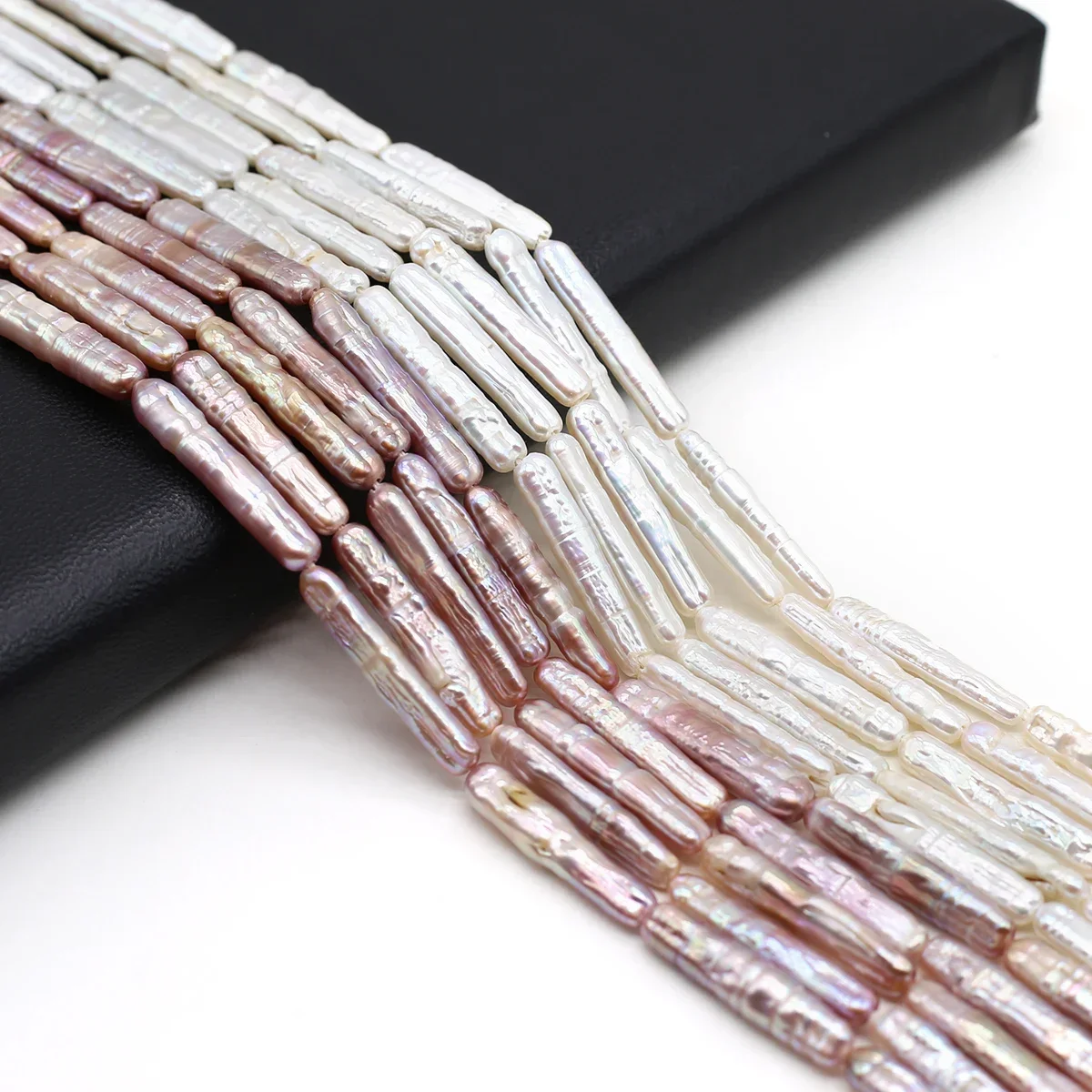 Natural Freshwater Pearl Beaded Long Strip Loose Spacer Beads for Jewelry Making Diy Bracelets Necklaces Accessories 5X20MM