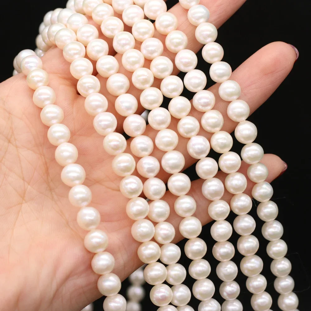 Natural Freshwater Pearl Beads Round Shape isolation Loose Beads For jewelry making DIY necklace bracelet accessories 7-8mm