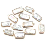 Natural Freshwater Pearl Pendants Square shape Charms Pendants For jewelry making DIY Necklaces Bracelet earrings Accessories