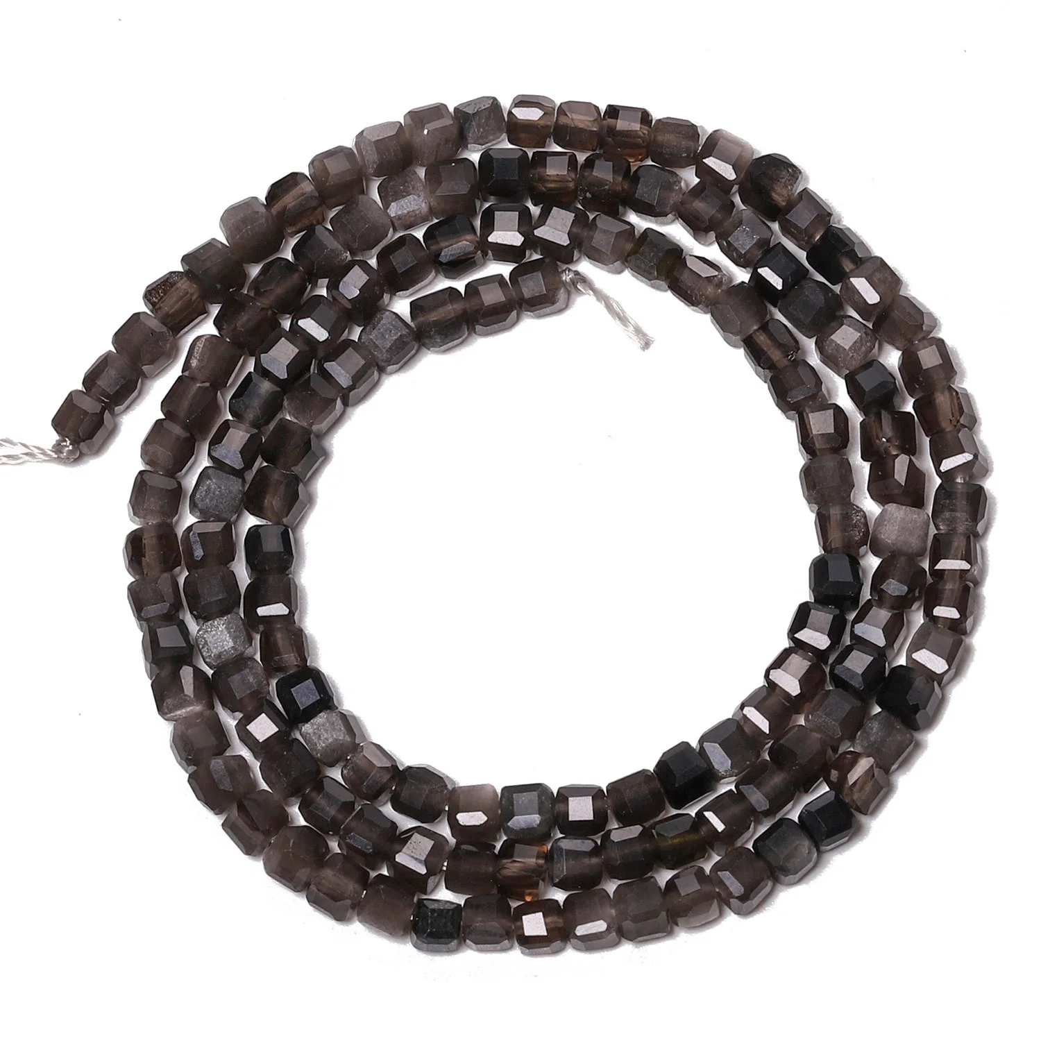 Natural Smoky Quartz Beads 3mm Faceted Square Cube Shape Beads for Women Jewelry Making Diy Drop Bracelet Necklace Accessories - Image 2