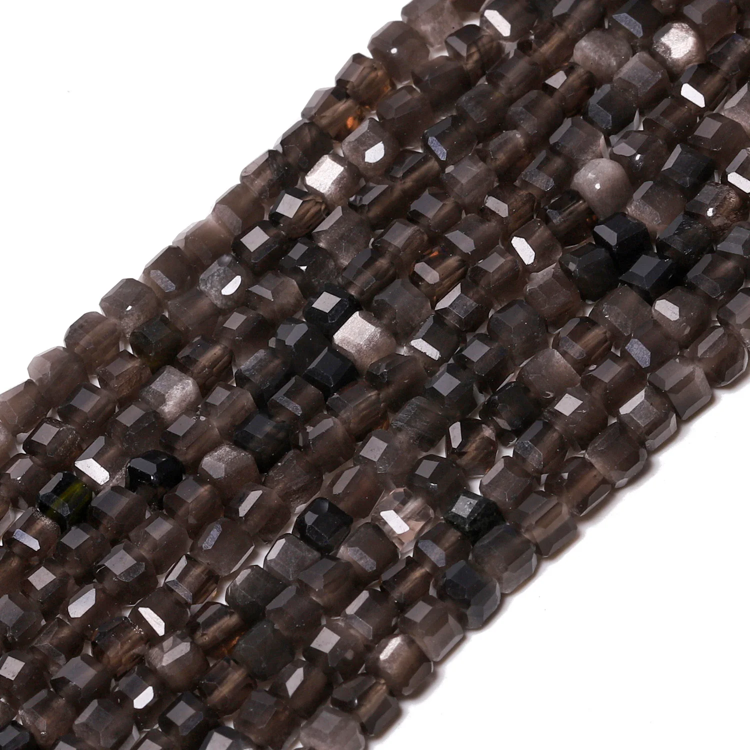 Natural Smoky Quartz Beads 3mm Faceted Square Cube Shape Beads for Women Jewelry Making Diy Drop Bracelet Necklace Accessories - Image 3