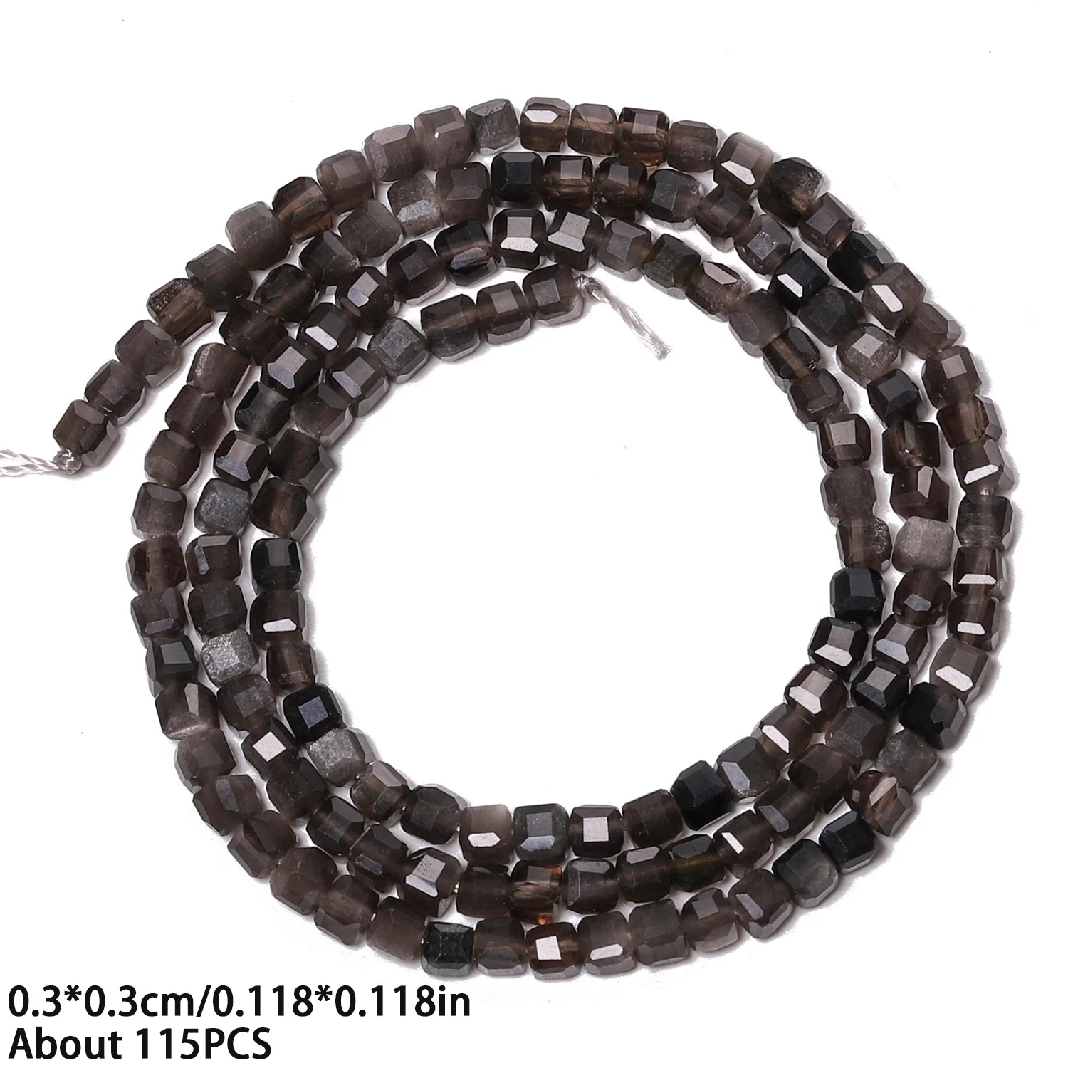 Natural Smoky Quartz Beads 3mm Faceted Square Cube Shape Beads for Women Jewelry Making Diy Drop Bracelet Necklace Accessories - Image 4