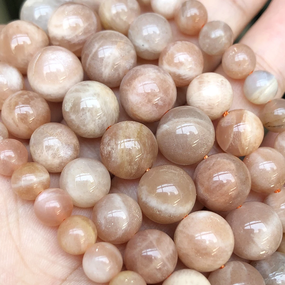 Wholesale 4mm 6mm 8mm Natural Sunstone Gems Stone Beads Round Loose Spacer Beads For Jewelry Making Diy Bracelet Accessories - Image 2