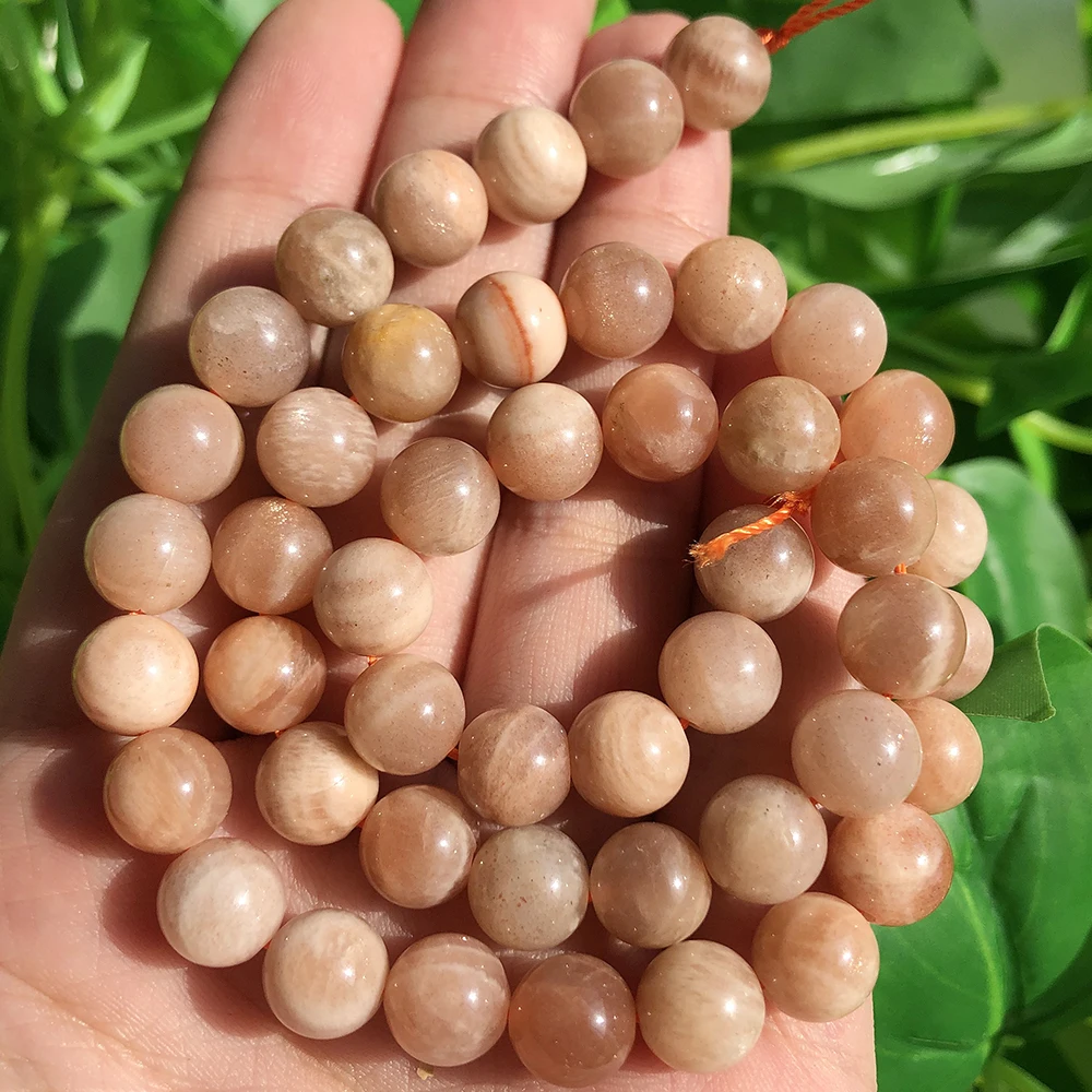 Wholesale 4mm 6mm 8mm Natural Sunstone Gems Stone Beads Round Loose Spacer Beads For Jewelry Making Diy Bracelet Accessories - Image 5