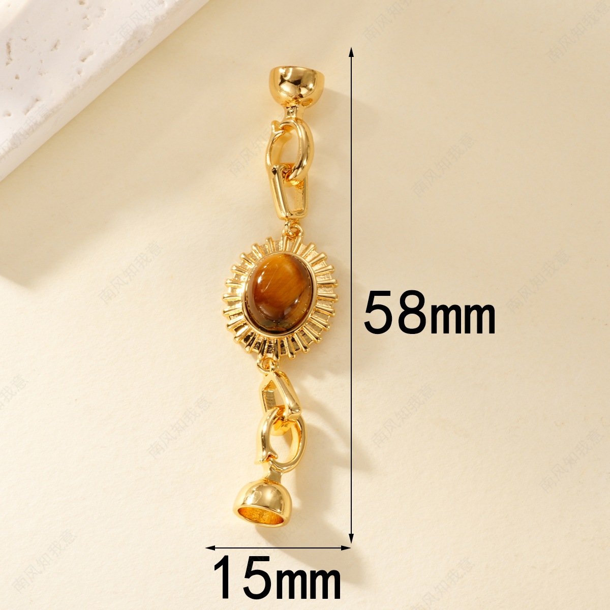 Tiger Eyes Buckle Bracelet for Men Women Material Kit 5A Natural Tiger Eye Stone + Buckle + Accessories for Jewelry Making - Image 4