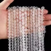 1A-7A Natural Stone Rock Quartz Beads Round Loose Spacer White Crystal for Jewelry Making DIY Bracelet Necklace Accessory Wholesale