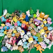 25pcs/lot Various Styles Plush Dolls Keychain Bag Pendant Good Quality Wedding Decoration Cartoon Animals Doll Toys Wholesale