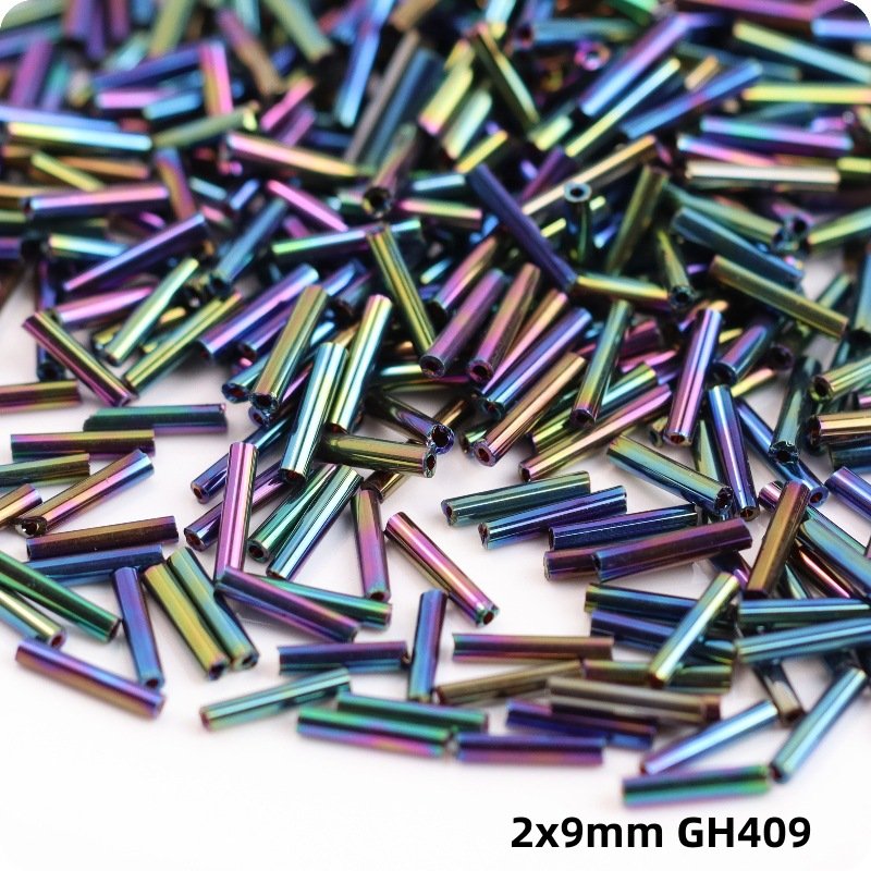 2x9mm Long Glass Beads Multicolor for Jewelry Making DIY Material Accessories 1 Pack - Image 2