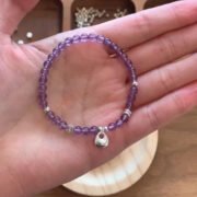 Natural Amethyst Silver Bracelet Crystal S925 Accessories Handmade Jewelry Making DIY