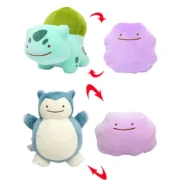 20cm Cartoon Dolls Ditto Reversible Pillow Cushion Transform Pikachu Squirtle Bulbasaur Snorlax Stuffed Plush Dolls Toys